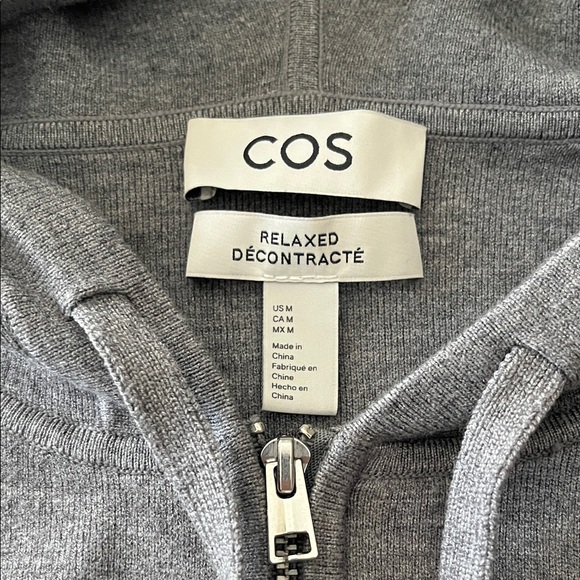 COS Men’s Grey Zip-Up Hoodie - Picture 2 of 13